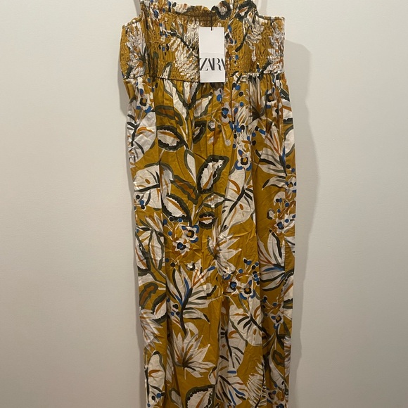 Zara Dresses & Skirts - Zara Mustard Floral Dress